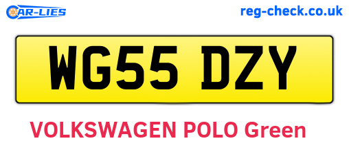 WG55DZY are the vehicle registration plates.