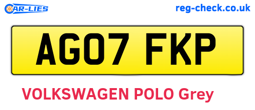 AG07FKP are the vehicle registration plates.