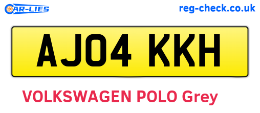 AJ04KKH are the vehicle registration plates.