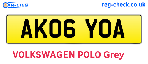 AK06YOA are the vehicle registration plates.
