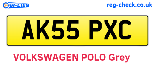 AK55PXC are the vehicle registration plates.