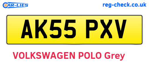 AK55PXV are the vehicle registration plates.