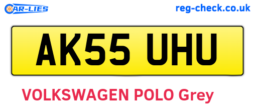AK55UHU are the vehicle registration plates.