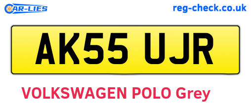 AK55UJR are the vehicle registration plates.