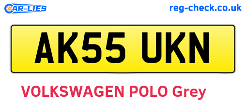 AK55UKN are the vehicle registration plates.
