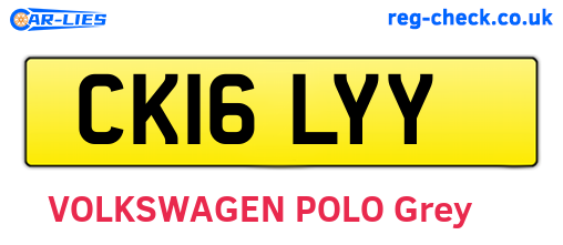 CK16LYY are the vehicle registration plates.