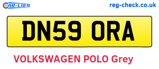 DN59ORA are the vehicle registration plates.
