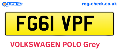 FG61VPF are the vehicle registration plates.