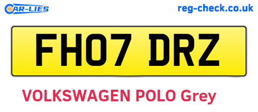 FH07DRZ are the vehicle registration plates.