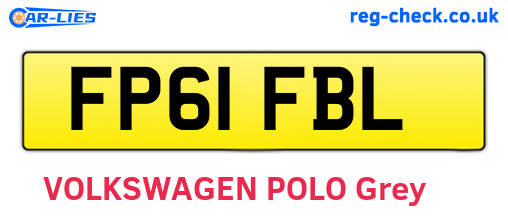 FP61FBL are the vehicle registration plates.