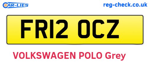 FR12OCZ are the vehicle registration plates.