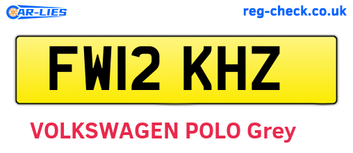 FW12KHZ are the vehicle registration plates.