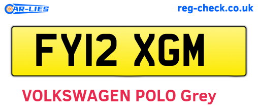 FY12XGM are the vehicle registration plates.