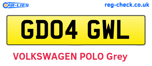 GD04GWL are the vehicle registration plates.