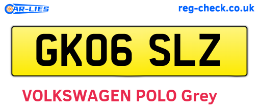 GK06SLZ are the vehicle registration plates.