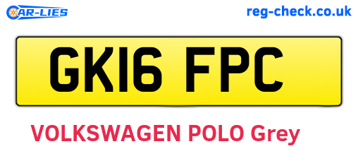 GK16FPC are the vehicle registration plates.