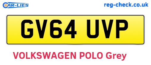 GV64UVP are the vehicle registration plates.