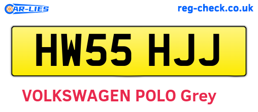 HW55HJJ are the vehicle registration plates.