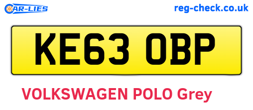 KE63OBP are the vehicle registration plates.