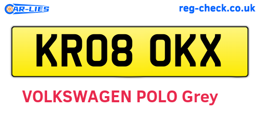 KR08OKX are the vehicle registration plates.