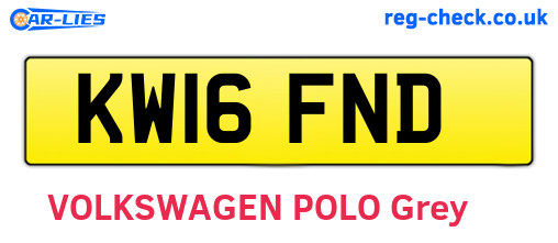 KW16FND are the vehicle registration plates.