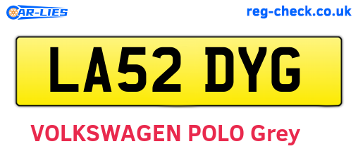 LA52DYG are the vehicle registration plates.