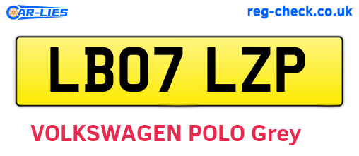 LB07LZP are the vehicle registration plates.