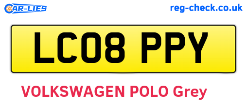 LC08PPY are the vehicle registration plates.