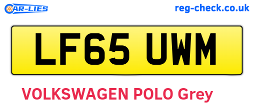LF65UWM are the vehicle registration plates.