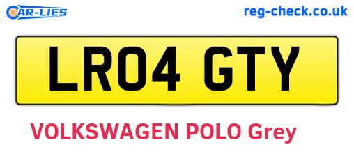 LR04GTY are the vehicle registration plates.
