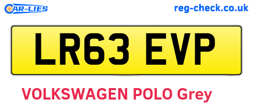 LR63EVP are the vehicle registration plates.