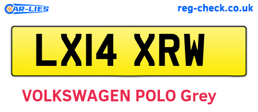 LX14XRW are the vehicle registration plates.