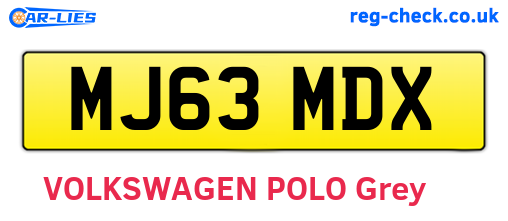 MJ63MDX are the vehicle registration plates.