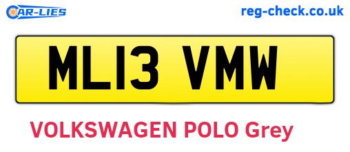 ML13VMW are the vehicle registration plates.