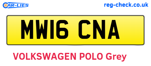 MW16CNA are the vehicle registration plates.