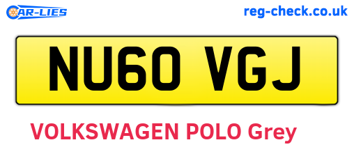 NU60VGJ are the vehicle registration plates.