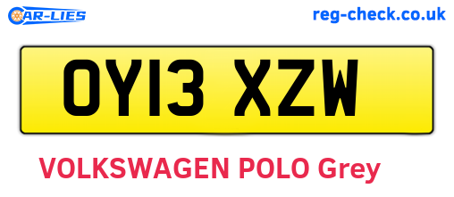 OY13XZW are the vehicle registration plates.