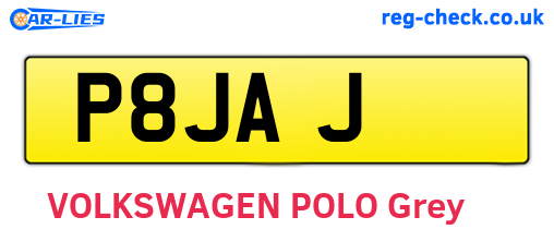P8JAJ are the vehicle registration plates.