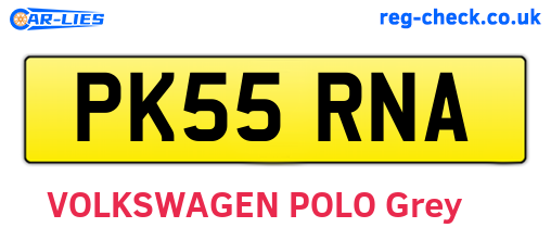 PK55RNA are the vehicle registration plates.