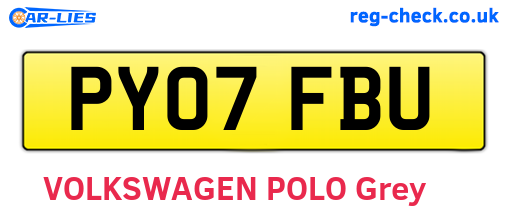 PY07FBU are the vehicle registration plates.