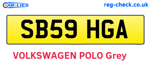 SB59HGA are the vehicle registration plates.