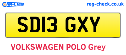 SD13GXY are the vehicle registration plates.