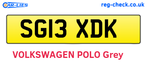 SG13XDK are the vehicle registration plates.
