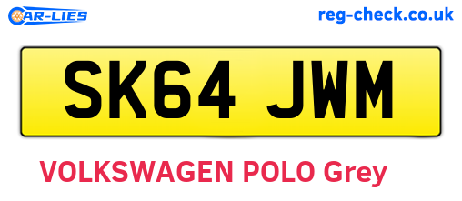 SK64JWM are the vehicle registration plates.
