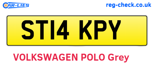 ST14KPY are the vehicle registration plates.