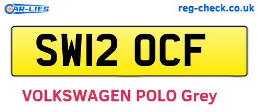 SW12OCF are the vehicle registration plates.