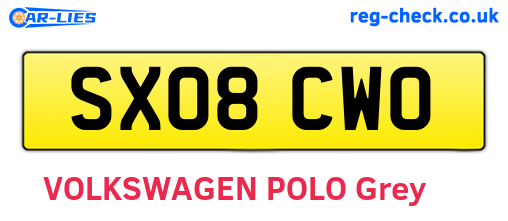 SX08CWO are the vehicle registration plates.