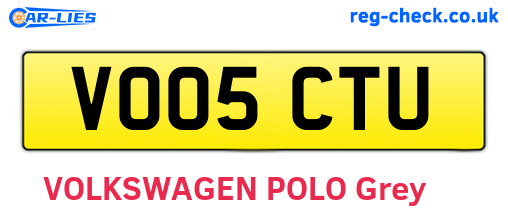 VO05CTU are the vehicle registration plates.