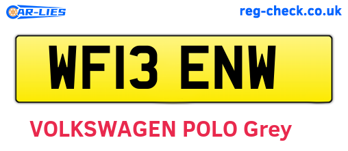 WF13ENW are the vehicle registration plates.