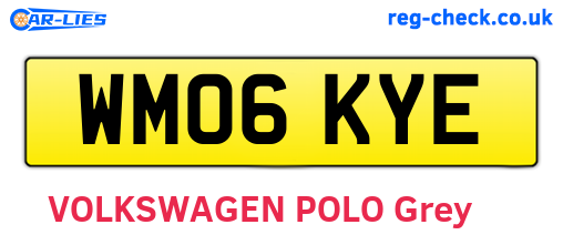 WM06KYE are the vehicle registration plates.